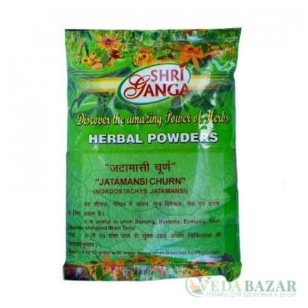 Джатаманси Чурна (Jatamansi Churna) лечение нервной системы, 100 гр, Шри Ганга (Shri Ganga) фото