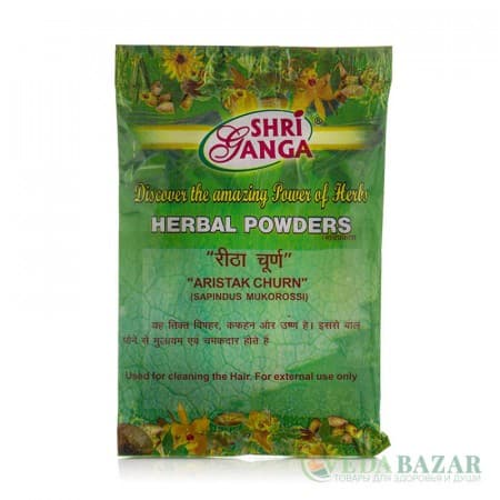 Ритха Ариштак Чурна (Aristak Churna) порошок мыльного ореха, 100 гр, Шри Ганга (Shri Ganga) фото
