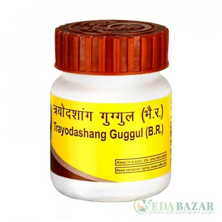 Трайодашанг Гуггул (Trayodashang Guggul) лечение суставов и невралгии, 40 таб, Патанджали (Patanjali) фото