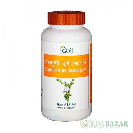 Шанкхпушпи Чурна (Shankhpushpi Churna) при стрессах, бессоннице, 100 гр, Патанджали (Patanjali) фото