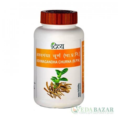 Ашвагандха Чурна (Ashwagandha Churna) при стресссах, бессонице, 100 гр, Патанджали (Patanjali) фото