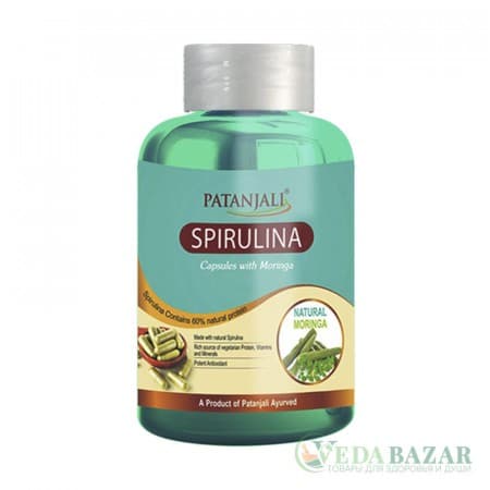 Спирулина с Морингой (Spirulina with Moringa), 60 кап, Патанджали (Patanjali) фото