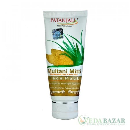 Маска для лица с лечебной глиной Мултани Митти (Multani Mitti Face Pack), 60 гр, Патанджали (Patanjali) фото