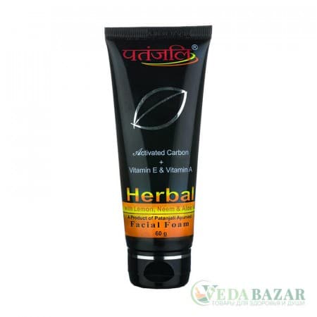 Пенка для умывания лица (Activated Carbon Face Foam) с активированным углем, 60 гр, Патанджали (Patanjali) фото