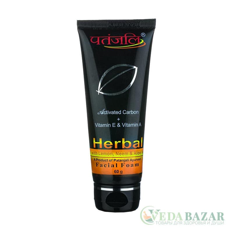 Пенка для умывания лица (Activated Carbon Face Foam) с активированным углем, 60 гр, Патанджали (Patanjali) фото