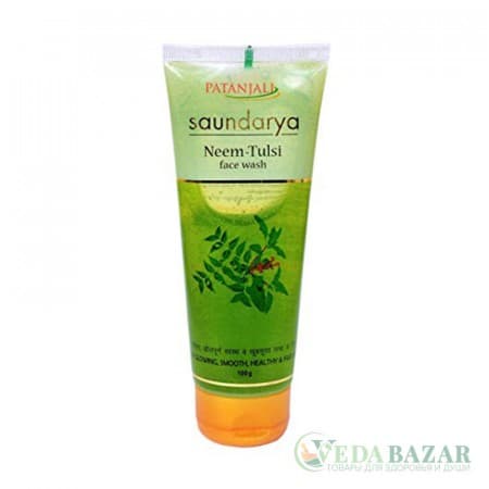 Гель для умывания Саундарья Ним и Туласи (Saundarya Neem & Tulsi Face Wash), 60 гр, Патанджали (Patanjali) фото