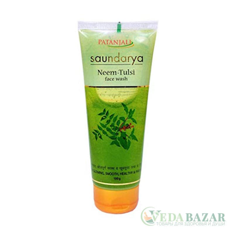 Гель для умывания Саундарья Ним и Туласи (Saundarya Neem & Tulsi Face Wash), 60 гр, Патанджали (Patanjali) фото