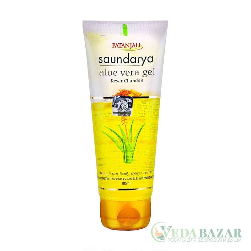 Гель Алоэ Вера Саундарья Шафран и Сандал (Saundarya Aloe Vera Gel Kesar Chandan), 60 мл, Патанджали (Patanjali) фото
