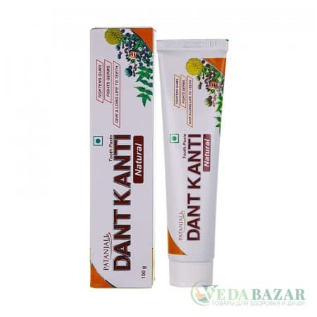 Аюрведическая зубная паста Дент Канти Натурал (Dant Kanti Natural Tooth Paste), 100 гр, Патанджали (Patanjali) фото