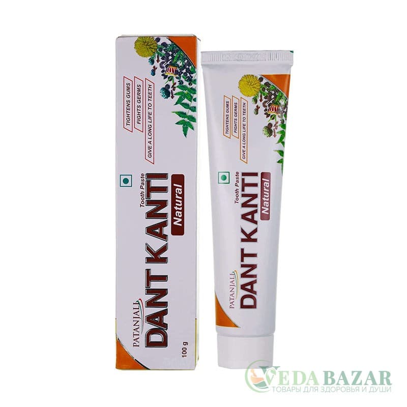Аюрведическая зубная паста Дент Канти Натурал (Dant Kanti Natural Tooth Paste), 100 гр, Патанджали (Patanjali) фото