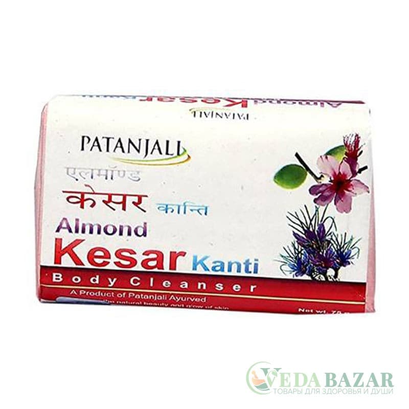 Мыло Миндаль и Шафран (Almond Kesar Kanti Body Cleanser), 75 гр, Патанджали (Patanjali) фото