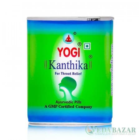 Йоги Кантика (Yogi Kanthika) лечение ангины, при боли в горле, 140 гранул, Йоги Аюрведик (Yogi Ayurvedic) фото