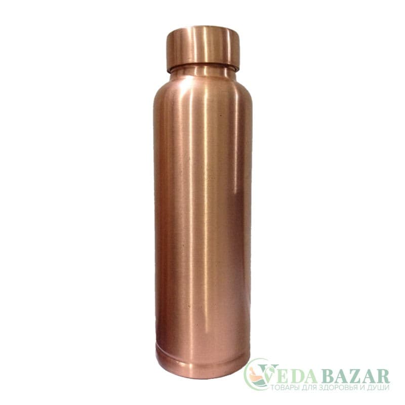Медная бутылка для воды (JNV MART Pure Copper Water Bottle), 900 мл, ВедаБазар (Vedabazar) фото