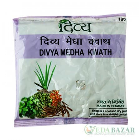 Аюрведический чай Медха Кватх (Medha Kwath) при стрессе и плохой памяти, 100 гр, Патанджали (Patanjali) фото
