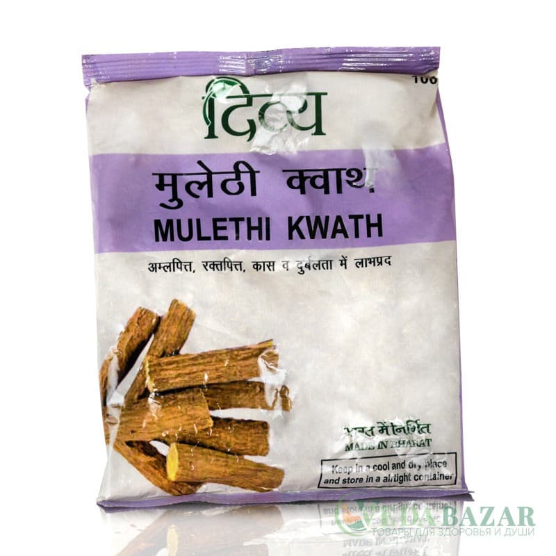 Аюрведический чай Мулетхи Кватх (Mulethi Kwath), 100 гр, Патанджали (Patanjali) фото