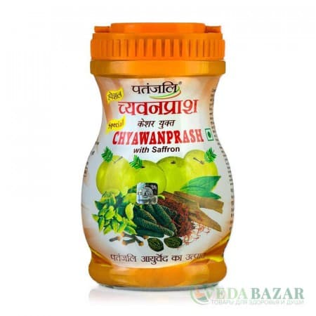 Чаванпраш с Шафраном (Chyawanprash with Saffron), 500 Гр, Патанджали (Patanjali) фото