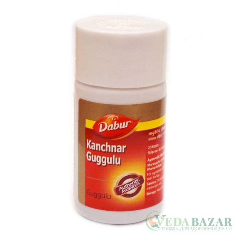 Канчнар Гуггул, для лечения и профилактики новобразований, (Kanchnar Guggul), 40 таб., Дабур (Dabur) фото