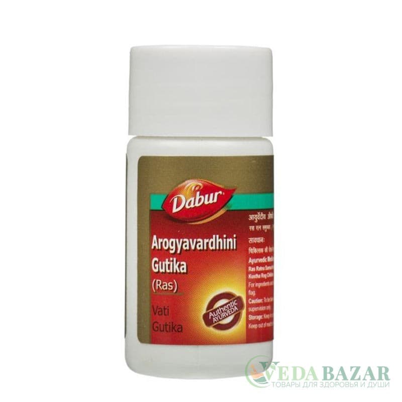 Арогьявардхини Гутика (Arogyavardhini Gutika) лечение печени и ЖКТ, 40 таб, Дабур (Dabur) фото