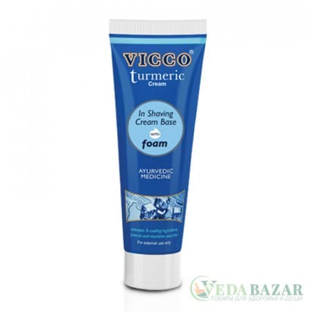 Средство для бритья Турмерик (Turmeric Cream in Shaving Cream Base) на основе сандалового масла, 70 гр, ВИККО (VICCO) фото