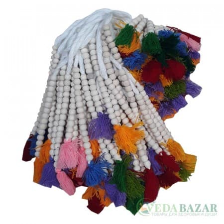 Счетчик для джапы дерево c цветным хвостиком (Japa Counter Wood Colored Tail), 1 шт, ВедаБазар (VedaBazar) фото