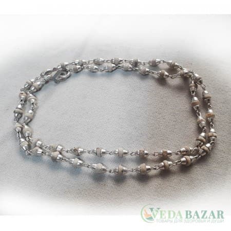 Кантхималы туласи с серебром 1 ряд (Tulasi Silver), 2 мм, Индия фото