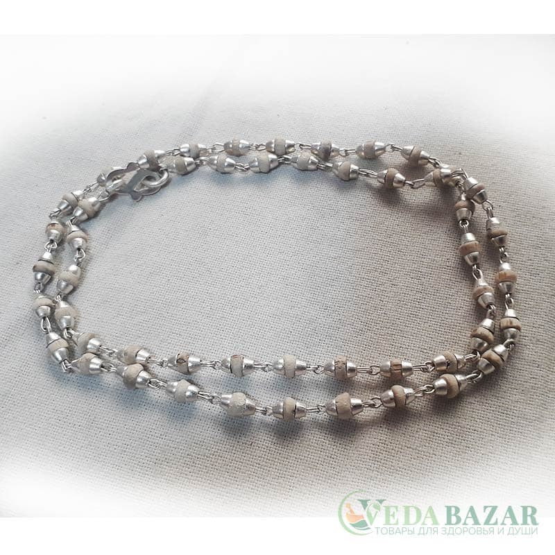 Кантхималы туласи с серебром 1 ряд (Tulasi Silver), 2 мм, Индия фото