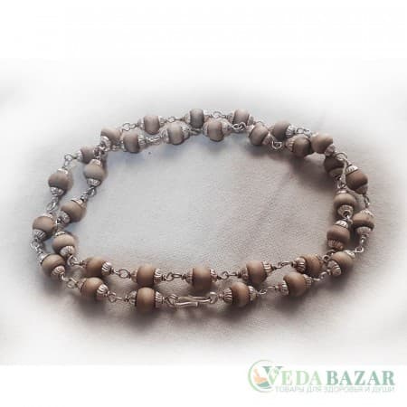 Кантхималы туласи с серебром 1 ряд (Tulasi Silver), 6 мм, Индия фото