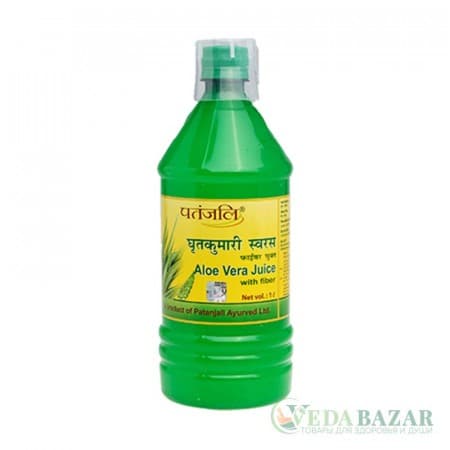 Сок Алое Вера с клетчаткой (Aloe Vera Juice with Fiber), 1 л, Патанджали (Patanjali) фото