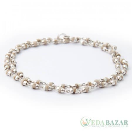 Кантхималы туласи с серебром 1 ряд (Tulasi Silver), 5 мм, Индия фото