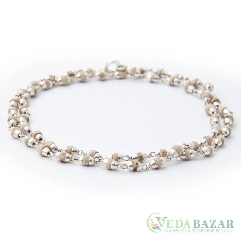 Кантхималы туласи с серебром 1 ряд (Tulasi Silver), 5 мм, Индия фото