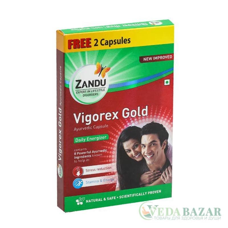 Вигорекс Голд (Vigorex Gold) аюрведический энерджайзер, 10 кап, Занду (Zandu) фото
