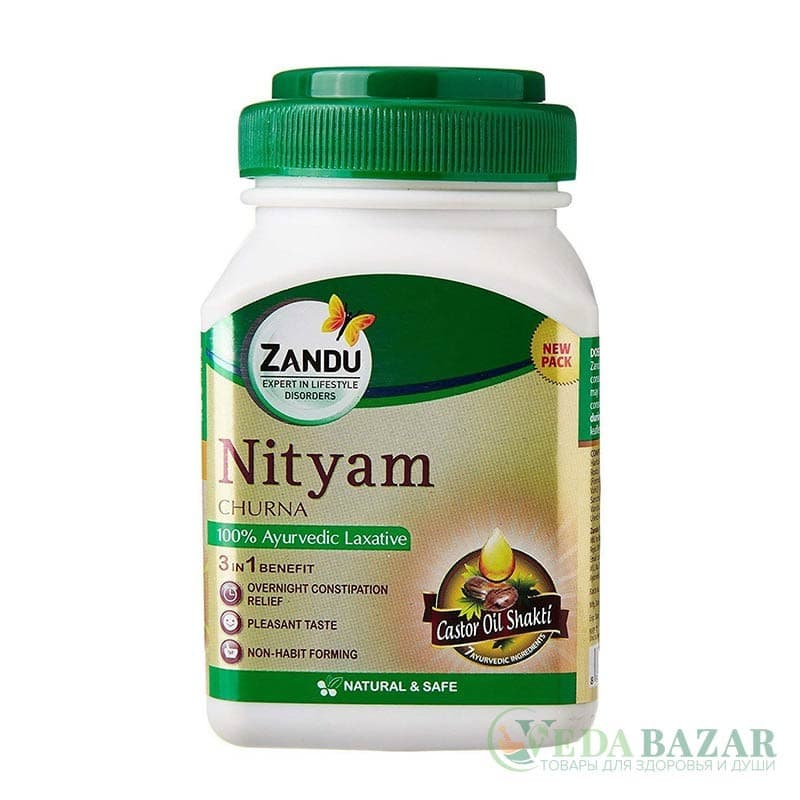 Нитьям Чурна (Nityam Churna) природное слабительное, 50 гр, Занду (Zandu) фото