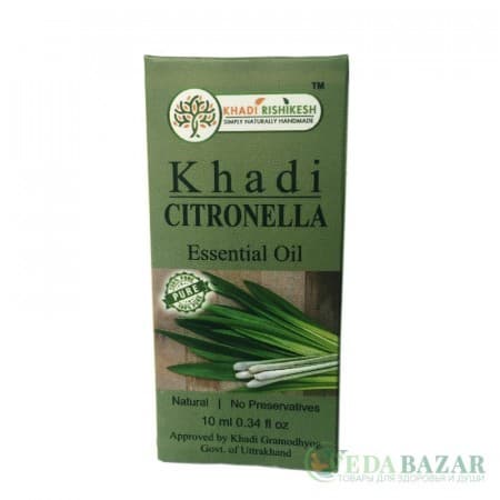 Эфирное масло Кхади Цитронелла (Khadi Citronella), 10 мл, Кхади Ришикеш (Khadi Rishikesh) фото