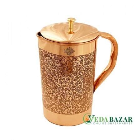 Медный кувшин с гофрированными рисунками(Full Embossed Design Copper Jug), 2000 мл фото