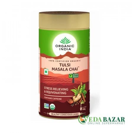 Туласи Масала Чай (Tulsi Masala Chai), 100 гр., Органик Индия (Organic India) фото