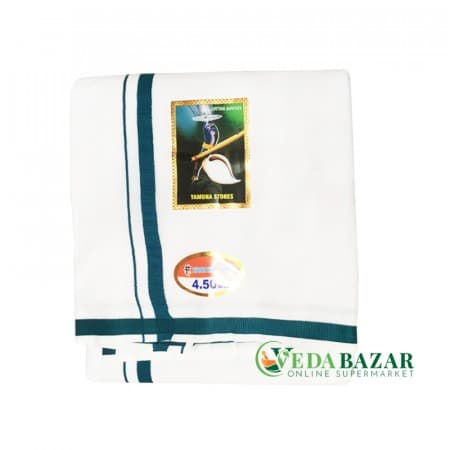 Дхоти хлопок синяя линия (Dhoti cotton blue line), 4,5 м, Ведабазар (Vedabazar) фото