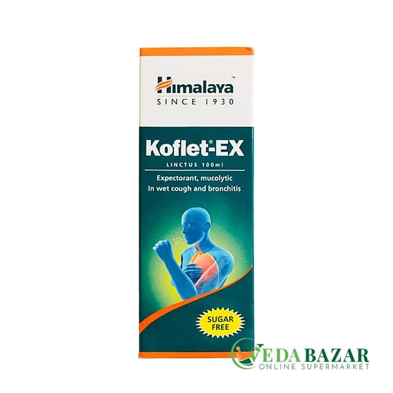 Сироп от кашля Кофлет - ЕИкс (Koflet-EX) без сахара, 100 мл, Хималая (Himalaya) фото