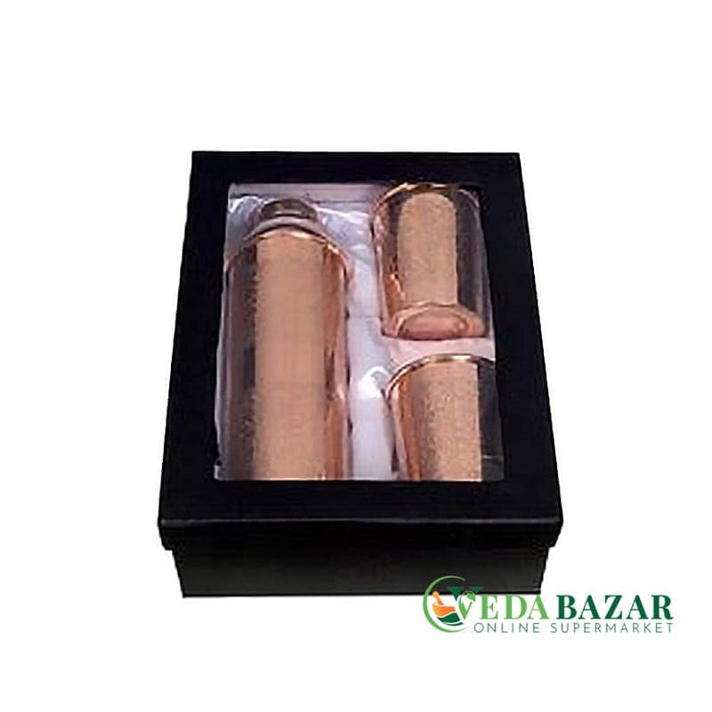 Бутылка гравированная медная набор с двумя медными стаканами (Copper Etching Bottle Set with 2 Copper Glass), 1000мл фото