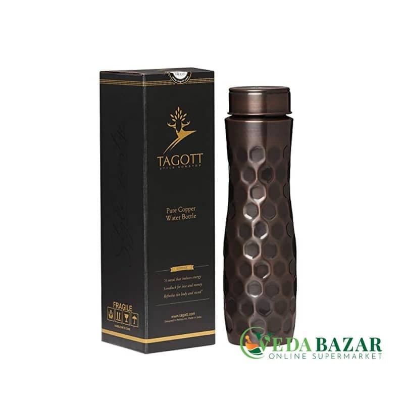 Бутылка медная Таготт с рельефом (Copper bottle TAGOTT® Apsara Antique), 950 мл фото