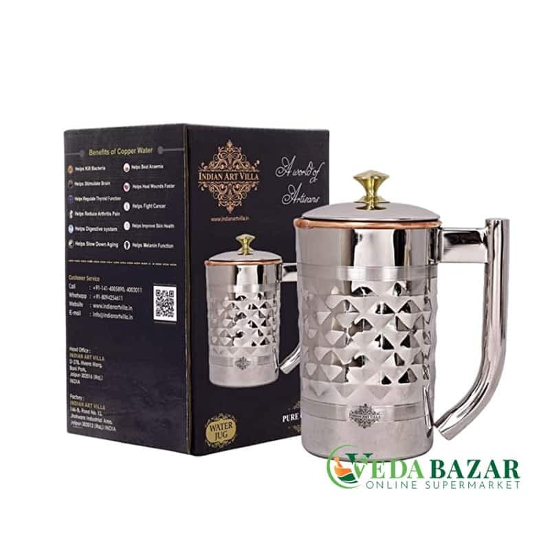 Медный кувшин из кованной стали (Diamond Hammered Steel Copper), 2000 мл фото