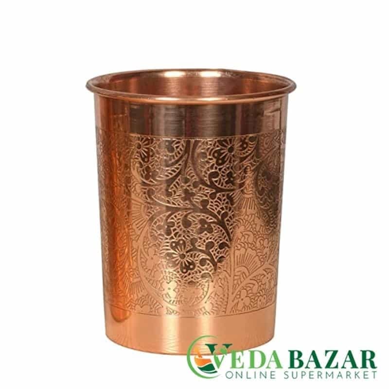 Медный стакан для воды с узором (copper glass for water), 300 мл, Арт-вилла (Art-villa) фото