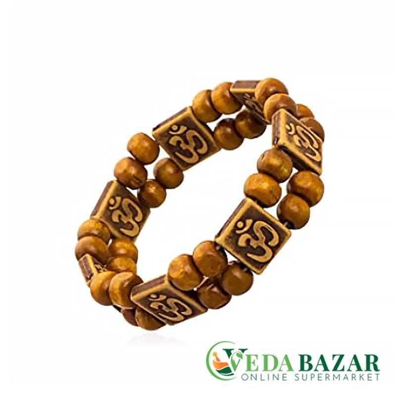 Регулируемый браслет с деревянными бусинами (Adjustable Om Bracelet With Wooden Beads ), 30 гр, Shining Jewel (India) фото
