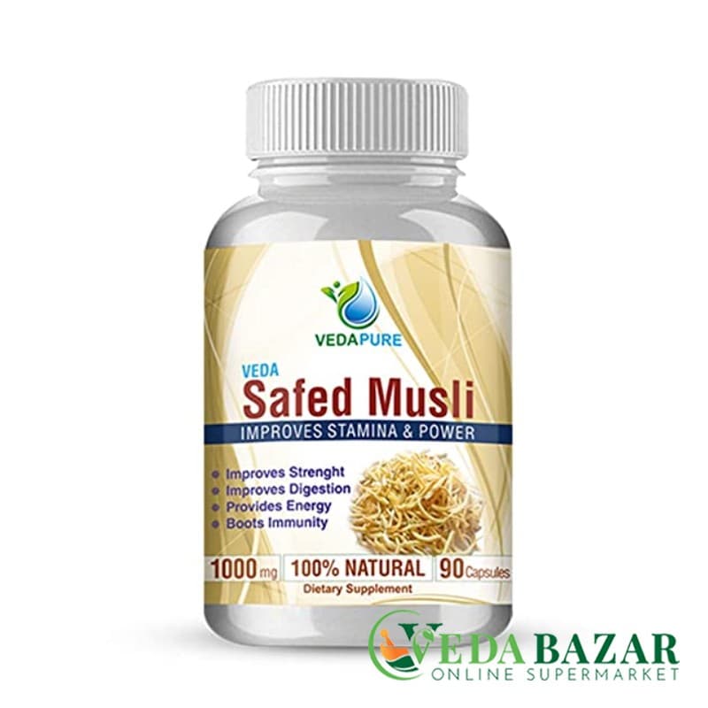 Сафед Мюсли для мужской силы (Safed Musli), 90 кап, 1000 мг, Ведапюр (Vedapure) фото
