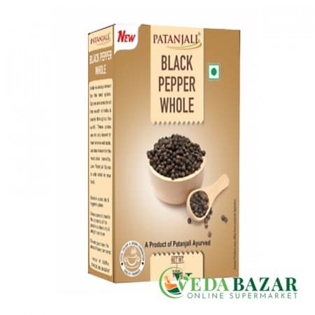 Черный перец горошек (Black pepper whole),100 гр, Патанджали (Patanjali) фото