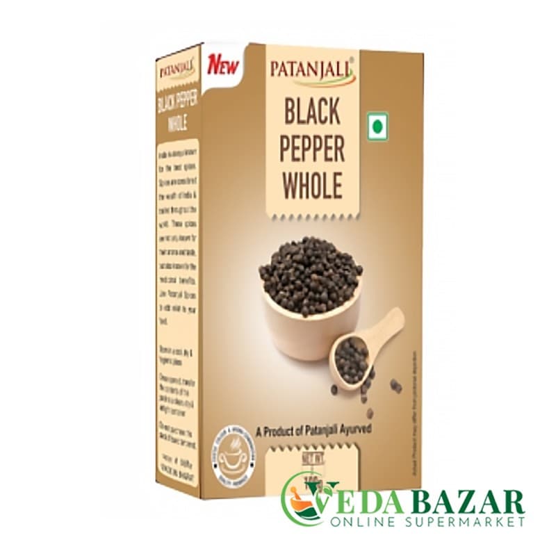 Черный перец горошек (Black pepper whole),100 гр, Патанджали (Patanjali) фото