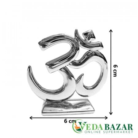 Серебрянный металлический реликон символ Ом (Silver relicon  symbol OM), 45 гр, Ведабазар (Vedabazar) фото
