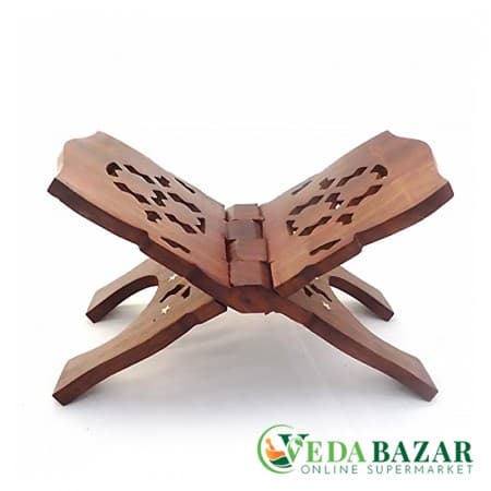 Деревянная резная подставка для священной книги (Wooden Hand Carved Holy Book Stand), 555 гр, Индиябигшоп (Indiabigshop) фото