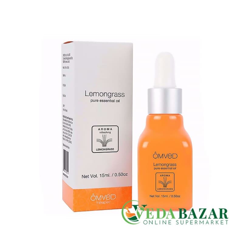 Чистое эфирное масло Лимонника (Lemongrass Pure Essential Oil), 15 мл, Омвед терапис (Omved therapies) фото