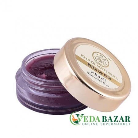 Винный бальзам для губ с грейпфрутом, пчелиным воском и медом (Wine Grapefruit Lip Balm), 5 гр, Кади Натурал (Khadi Natural) фото