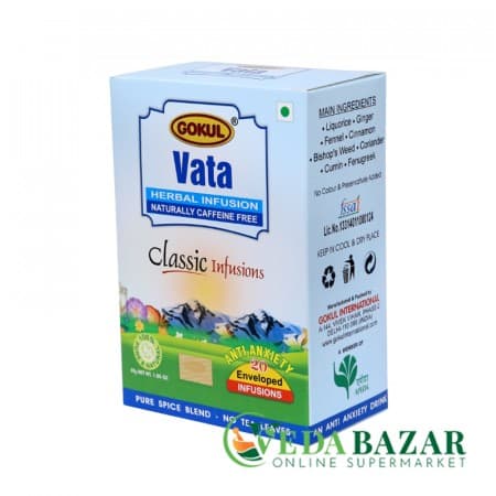 Аюрведический чай Вата, уравновешивающий дошу вата ( Balances Vata dosha), 20 пакетиков, Гокул Интернейшнл (Gokul International) фото